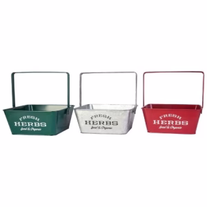 Tin Herb Caddies with Handles