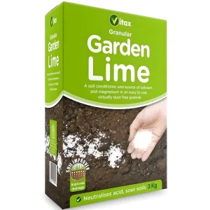 Vitax Garden Lime 3kg Granules for Breaking Down Clay Soil & Neutralising