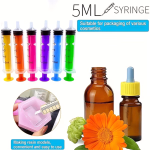 5ml Colourful Syringes, for Glue, Liquid Dispensing and Measurement, Pet Food Feeding, Ink Pen Refills, etc